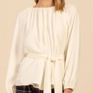 Trina Turk || sana gathered georgette top in medium white wash